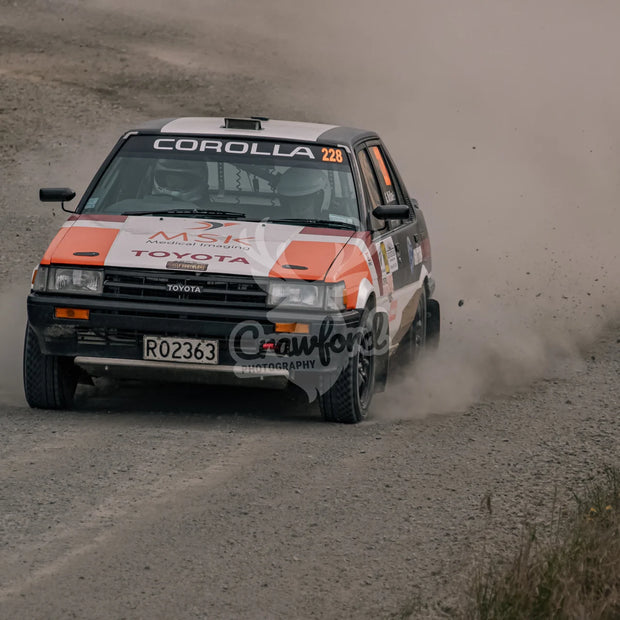 Otago rally ss5 #228 Toyota Corolla AE82 GT - Automotive